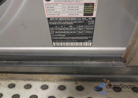 2009 Mercedes-Benz Gl 550 4Matic from USA, damaged, VIN 4JGBF86E29A497337